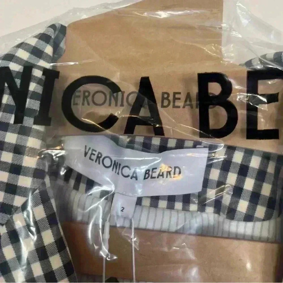 Veronica Beard Dickey Jacket Blazer Size 2 Black/Ecru Gingham Plaid Check - Picture 5 of 12